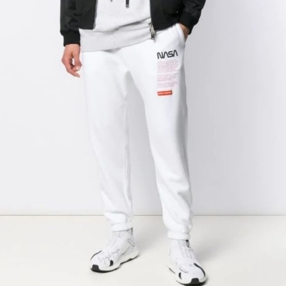 Heron Preston NASA Sweatpants in White - Picture 1 of 10
